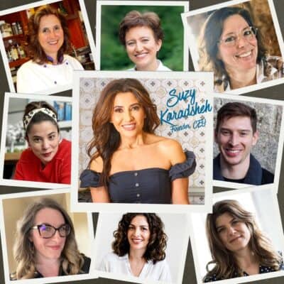 A collage of prominent recipe authors for The Mediterranean Dish.